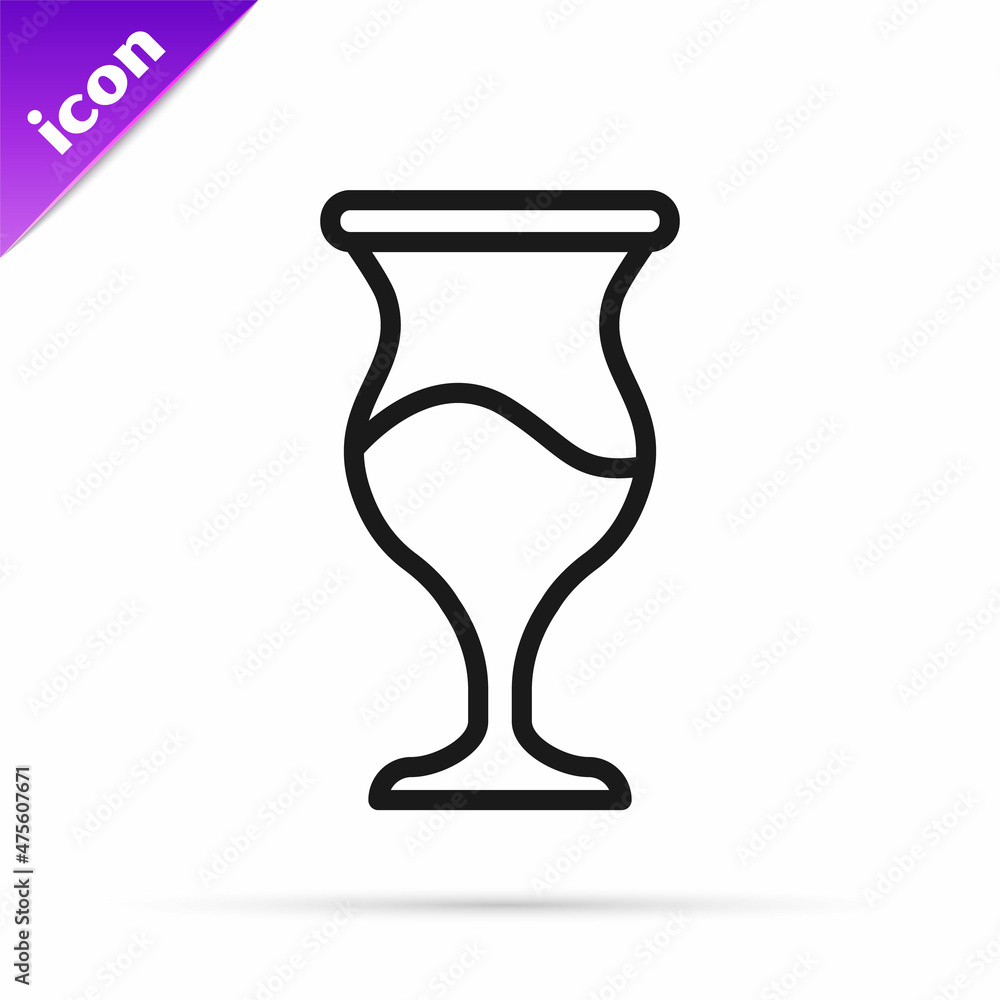 Black line Jewish goblet icon isolated on white background. Jewish wine cup for kiddush. Kiddush cup for Shabbat. Vector Black line Jewish goblet icon isolated on white background. Jewish wine cup for kiddush. Kiddush cup for Shabbat. Vector