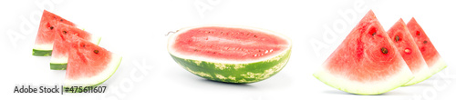 Group of Green watermelon isolated on a white background