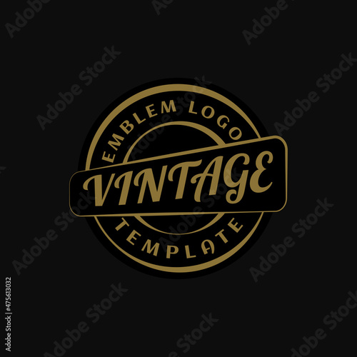 vintage stamp logo design template