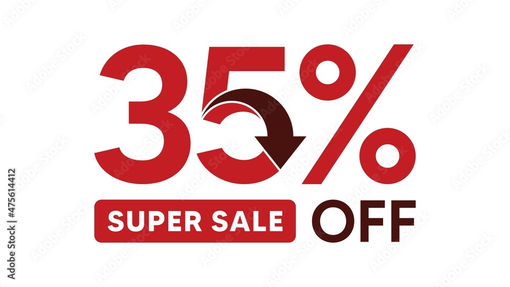 Discount up to 35 percent, banner template design with down arrow, special offer flash sales promotion. vector template illustration Discount up to 35 percent, banner template design with down arrow, special offer flash sales promotion. vector template illustration