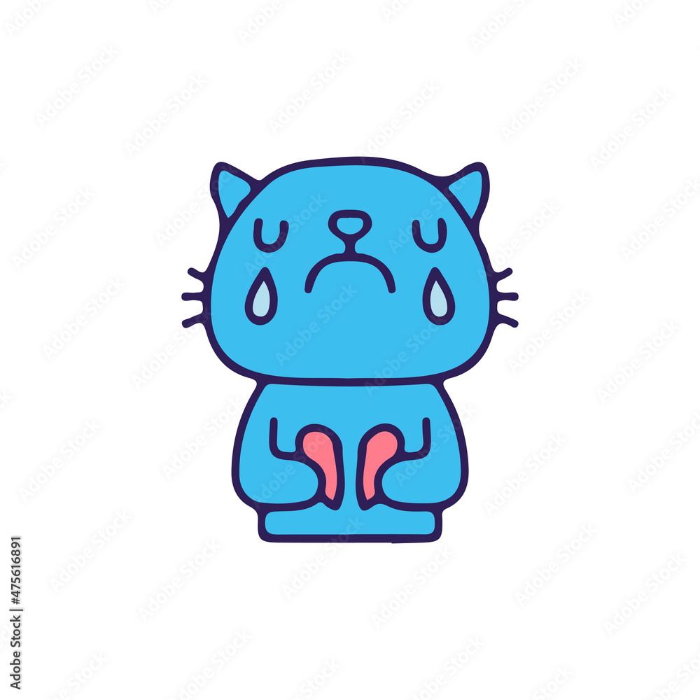 Cat cry and holding broken heart. illustration for t shirt, poster, logo, sticker, or apparel merchandise. Cat cry and holding broken heart. illustration for t shirt, poster, logo, sticker, or apparel merchandise.