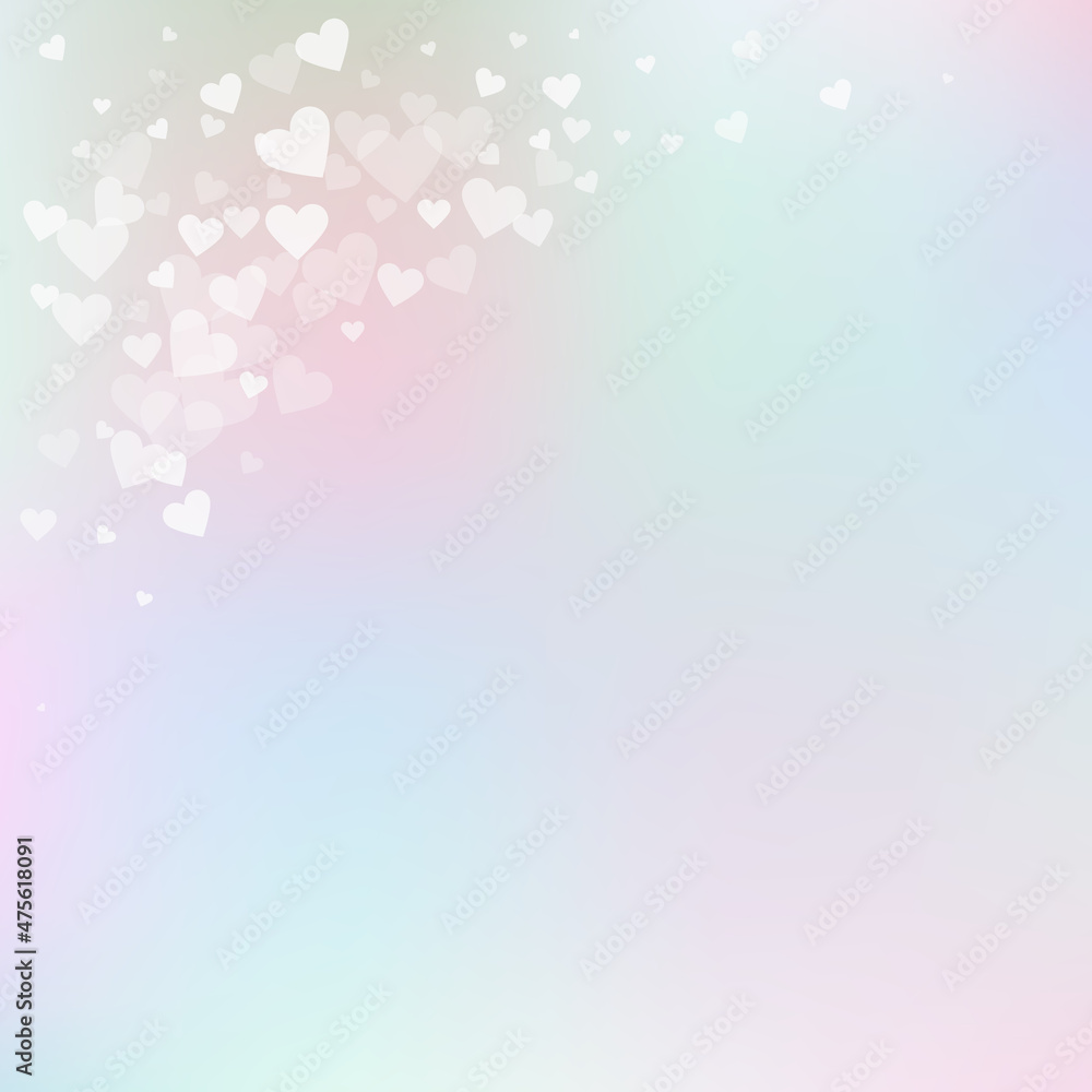 White heart love confettis. Valentine's day corner