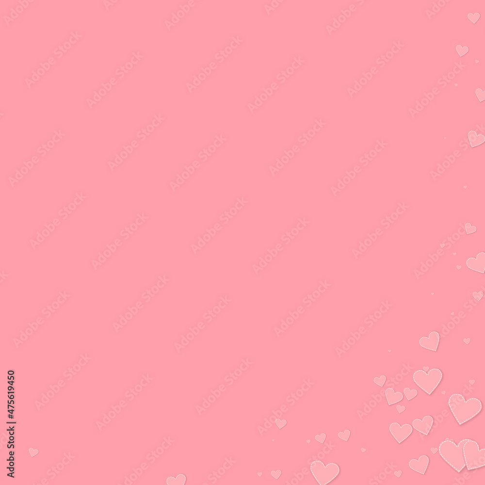 Pink heart love confettis. Valentine's day corner
