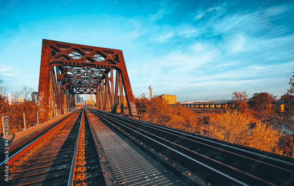 railway bridge at night