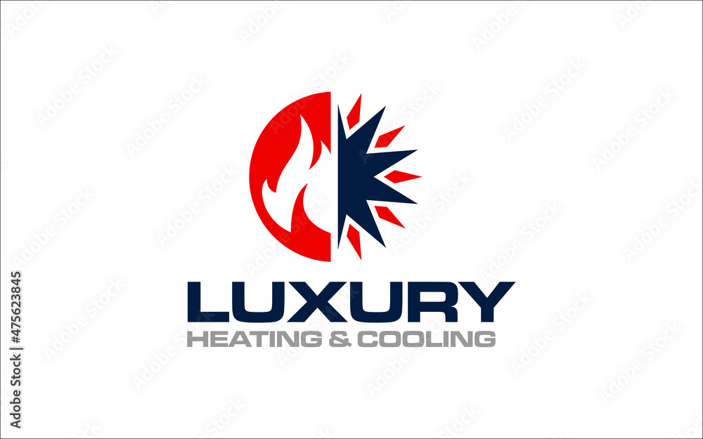 Illustration graphic vector of heating and cooling repair service Logo design template