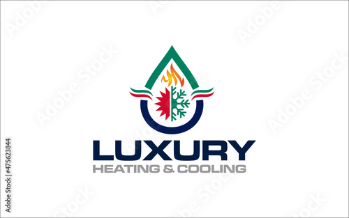 Illustration graphic vector of heating and cooling repair service Logo design template