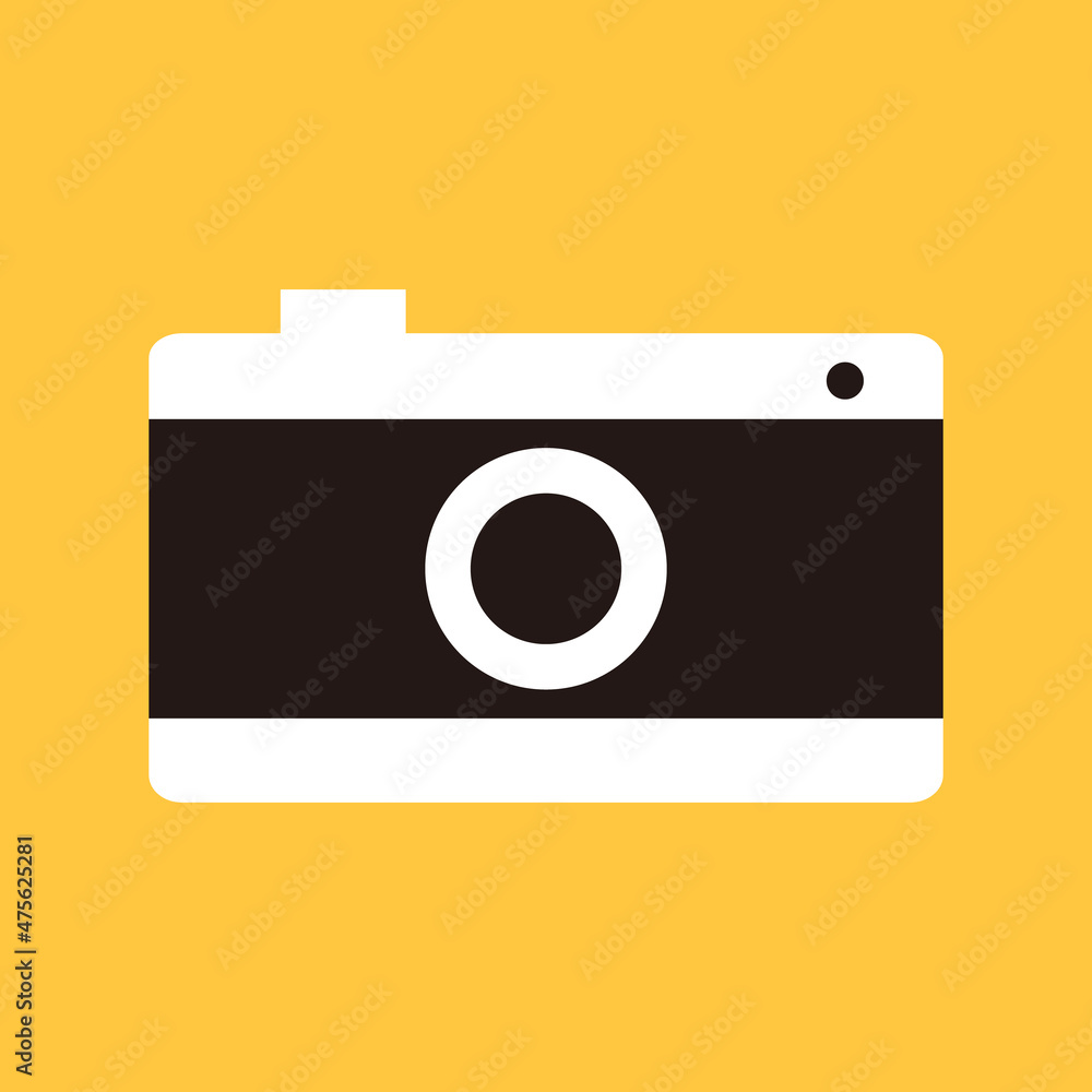 An illustration of a camera with an orange background. Simple vector. An illustration of a camera with an orange background. Simple vector.