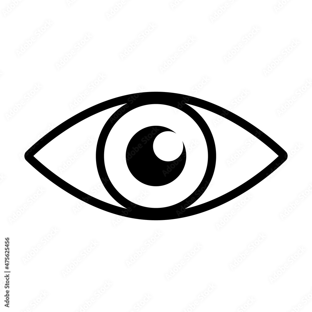 Simple eye icon with shining eyes. Vector. Simple eye icon with shining eyes. Vector.