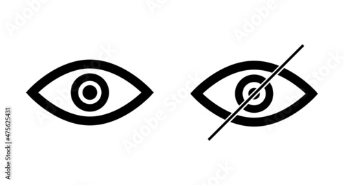 Eye icon about showing and hiding. Used to make passwords and other information invisible.