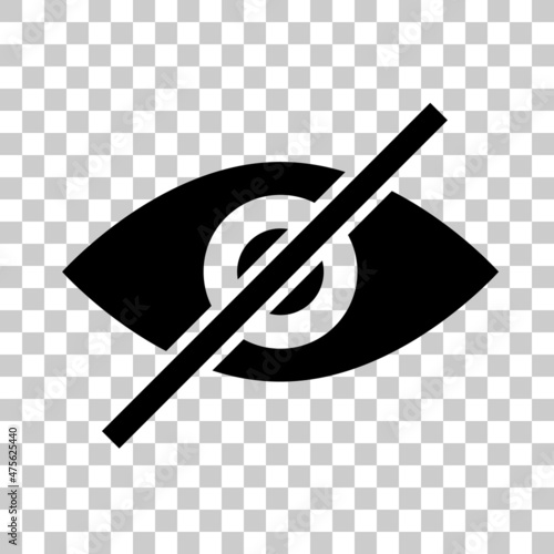 Hide icon. An icon that turns off the display. Invisible icon. An eye icon used to hide passwords and other information.