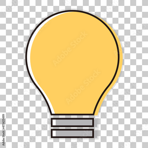Illustration of a stylishly designed light bulb. Vector with transparent background.
