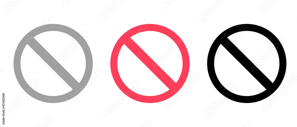A set of three color stop-mark icons. Vectors about useful warnings that can be used in different scenes. A set of three color stop-mark icons. Vectors about useful warnings that can be used in different scenes.
