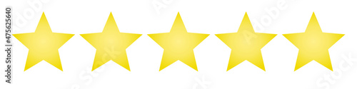 Five-star icon that can be used for reviews and other purposes. Vector.