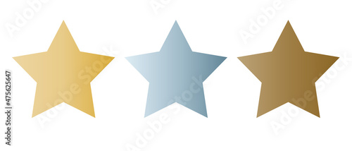 Gold, silver, and copper star mark set. Simple vectors that can be used for ranking and other purposes.