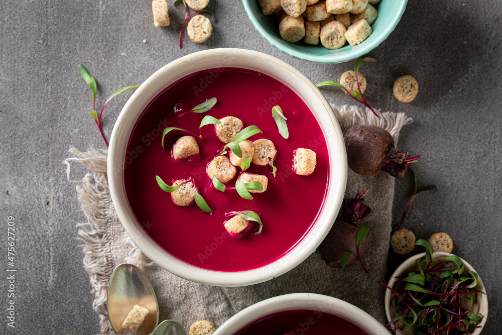 Spicy borsch soup as a classic Polish soup. Spicy borsch soup as a classic Polish soup.