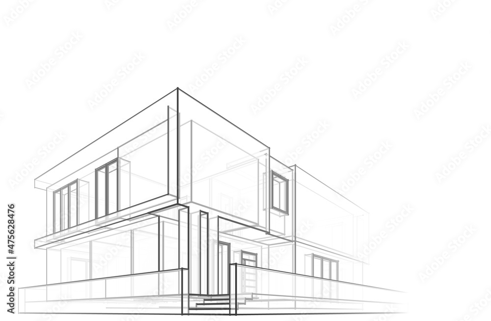 sketch of house sketch of house