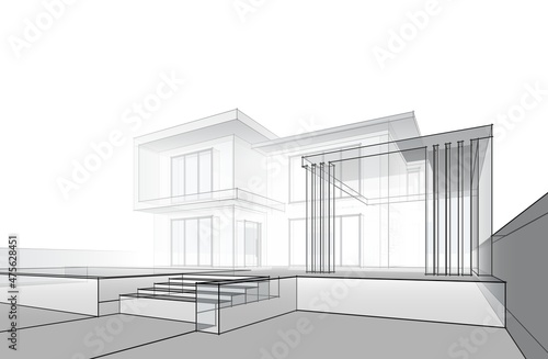 3d render of a modern house