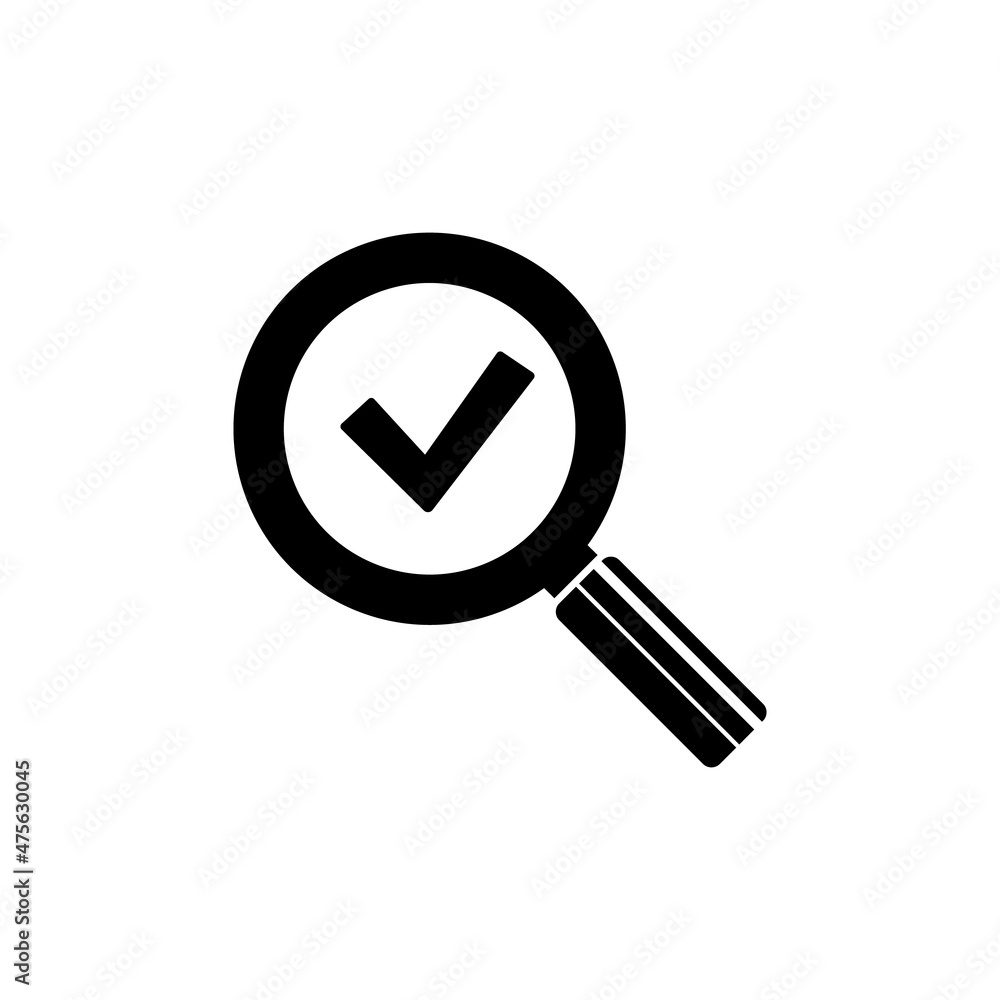 Search icon. Magnifying glass element for web design, logo. Solid black vector icon isolated on white background Search icon. Magnifying glass element for web design, logo. Solid black vector icon isolated on white background