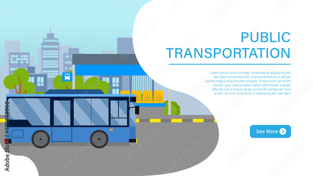Bus and Bus stop Public Transportation presentation, vector illlustation. Bus and Bus stop Public Transportation presentation, vector illlustation.