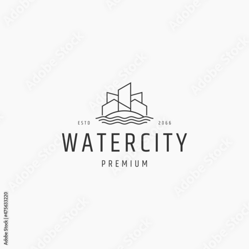 Water city logo icon design template