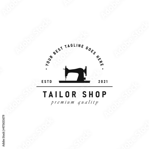 Premium Tailor Badge Logo In Isolated White Background