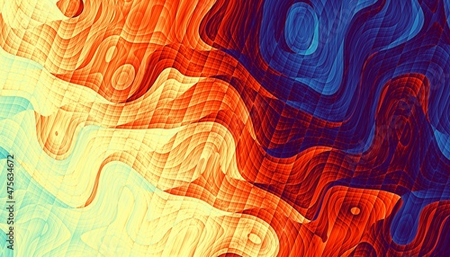 Wavy abstract futuristic background © Alexey