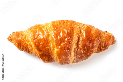 Croissant on a white background . Top view
