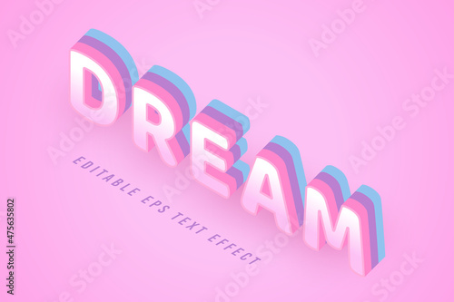 decorative 3d dream alphabet text effect
