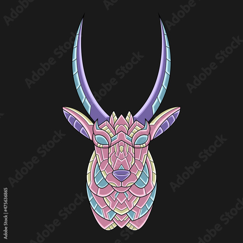 Abstract Colorful Ornament Doodle Art Wolf Illustration Cartoon Concept Vector. Suitable For Logo, Wallpaper, Banner, Background, Card, Book Illustration, T-Shirt Design, Sticker, Cover, etc photo