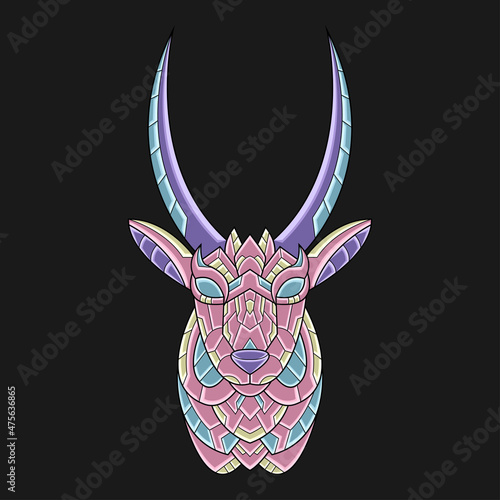 Abstract Colorful Ornament Doodle Art Wolf Illustration Cartoon Concept Vector. Suitable For Logo, Wallpaper, Banner, Background, Card, Book Illustration, T-Shirt Design, Sticker, Cover, etc