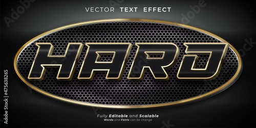 editable text Hard style metal design on dark concept