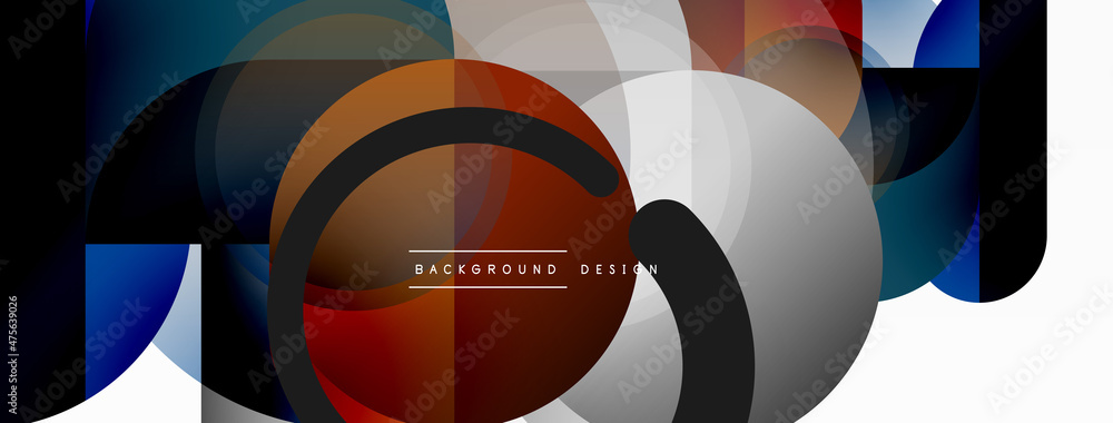 Round triangle shapes lines and circles. Geometric vector illustration for wallpaper banner background or landing page Round triangle shapes lines and circles. Geometric vector illustration for wallpaper banner background or landing page