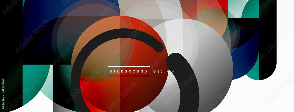Round triangle shapes lines and circles. Geometric vector illustration for wallpaper banner background or landing page Round triangle shapes lines and circles. Geometric vector illustration for wallpaper banner background or landing page