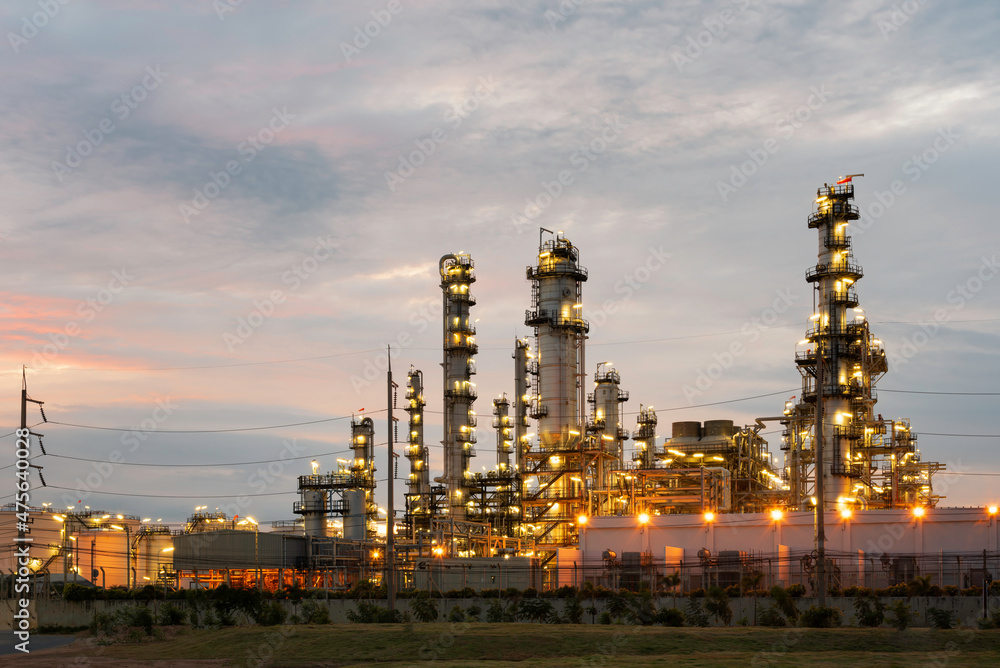Fototapeta premium Oil Refinery factory in the morning , petrochemical plant , Petroleum.
