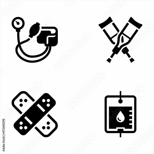 Medical Equipment And Supplies Black Icon Set 6