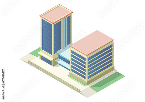 Isometric skyscraper building