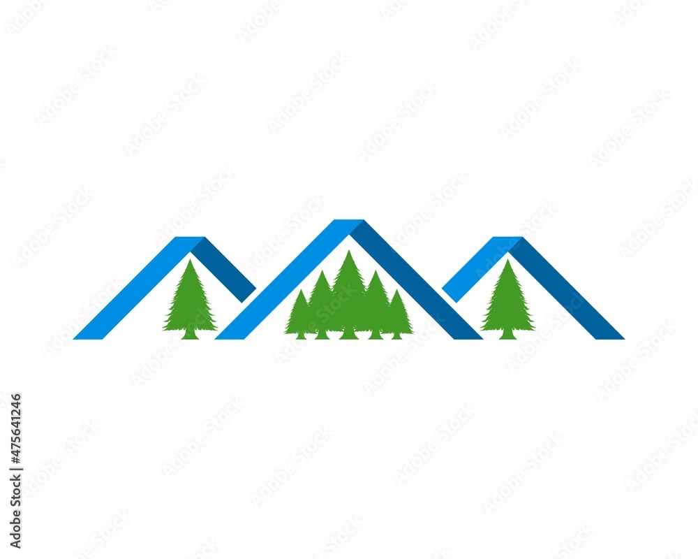 Simple mountain with pine forest inside Simple mountain with pine forest inside