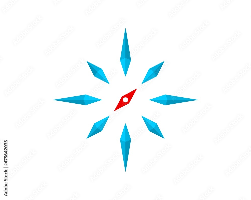 Abstract compass with red direction inside Abstract compass with red direction inside