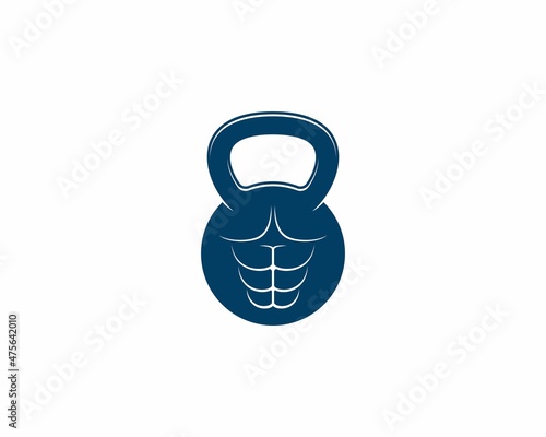 Gym kettle bell with abdominal muscles inside