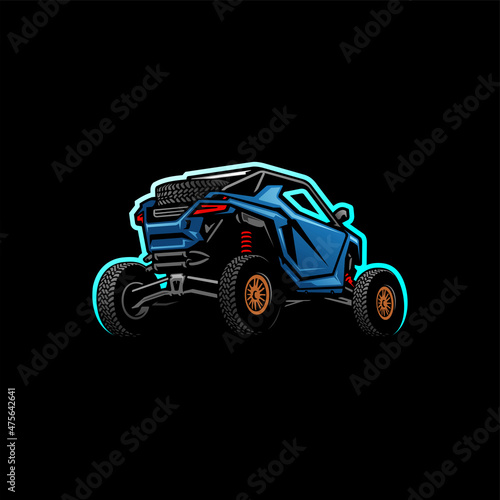 atv, utv, buggy adventure illustration vector in black background