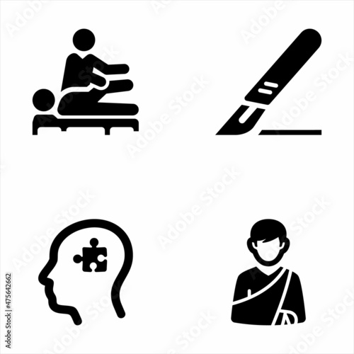 Medical Specialties Black Icon Set 5