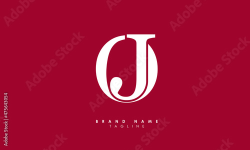 Alphabet letters Initials Monogram logo JO, OJ, J and O