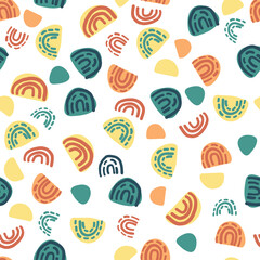 Fotobehang Uit de natuur patronen Kleurrijke geometrische doodle vormen  © MYMNY