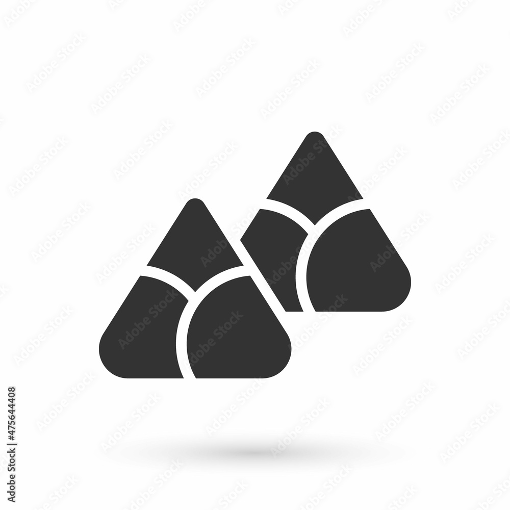 Grey Zongzi in bamboo steamer icon isolated on white background. Delicious rice dumplings. Vector Grey Zongzi in bamboo steamer icon isolated on white background. Delicious rice dumplings. Vector