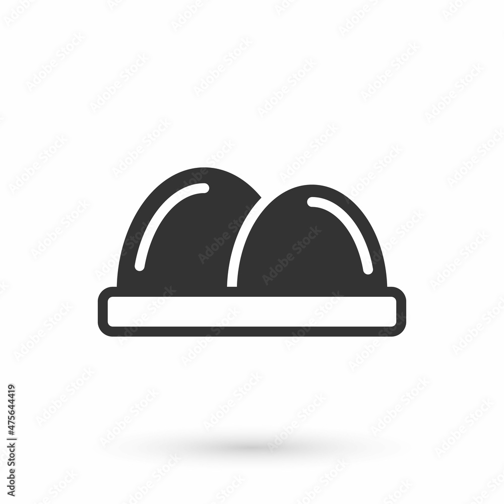 Grey Sushi icon isolated on white background. Traditional Japanese food. Vector Grey Sushi icon isolated on white background. Traditional Japanese food. Vector