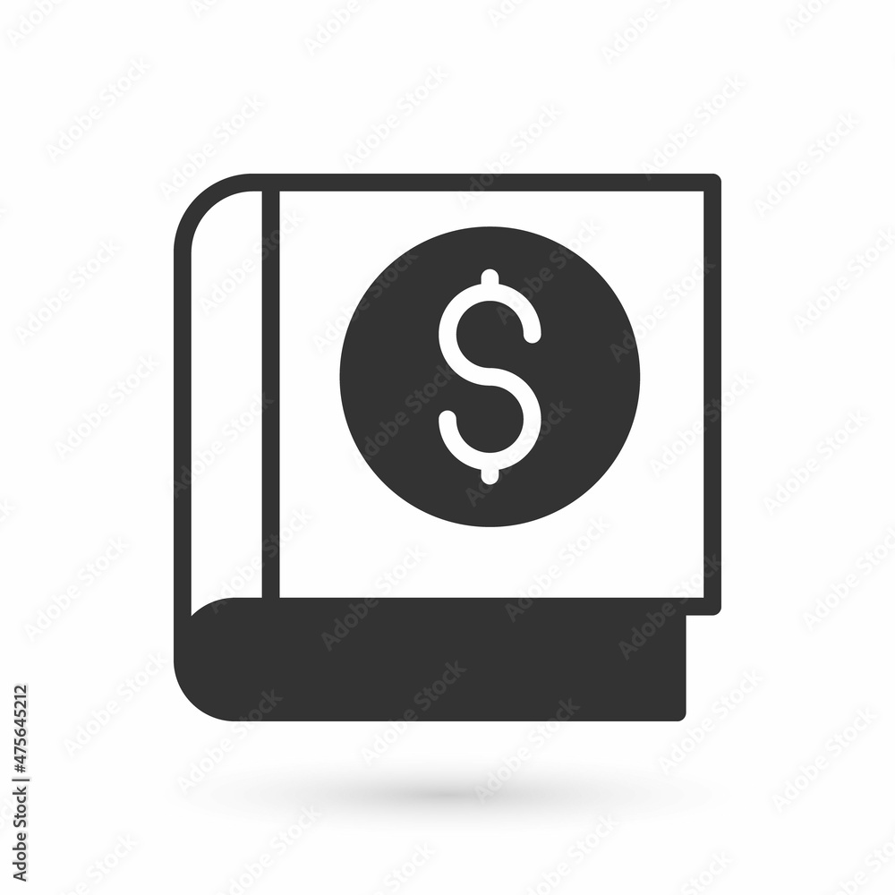Grey Financial book icon isolated on white background. Vector Grey Financial book icon isolated on white background. Vector