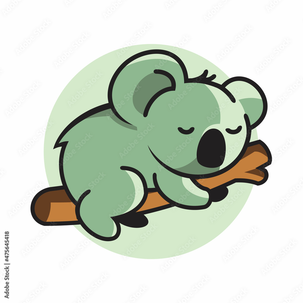 Fototapeta premium nature tree leaf sleepy koala logo design