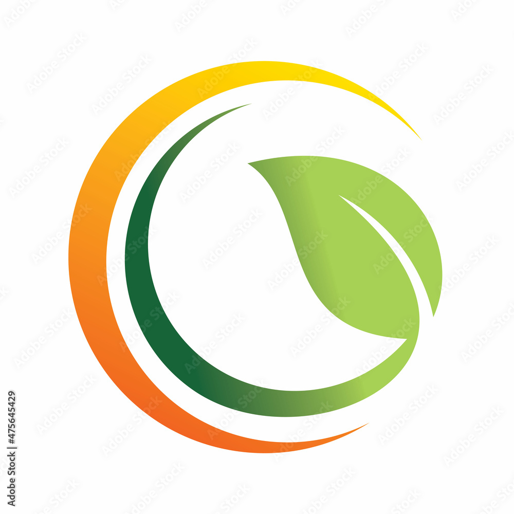 full color circle leaf logo design full color circle leaf logo design
