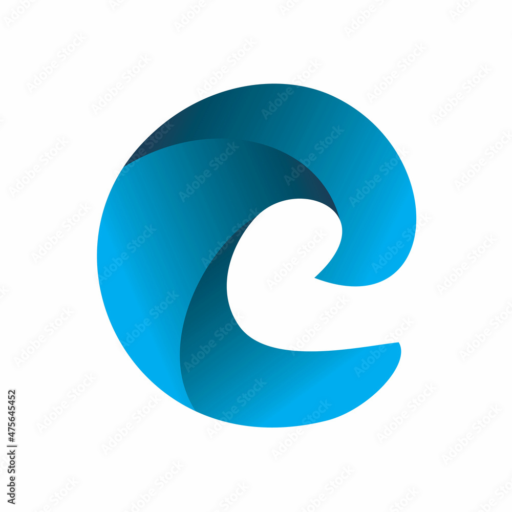 blue color initial letter c wave logo design blue color initial letter c wave logo design