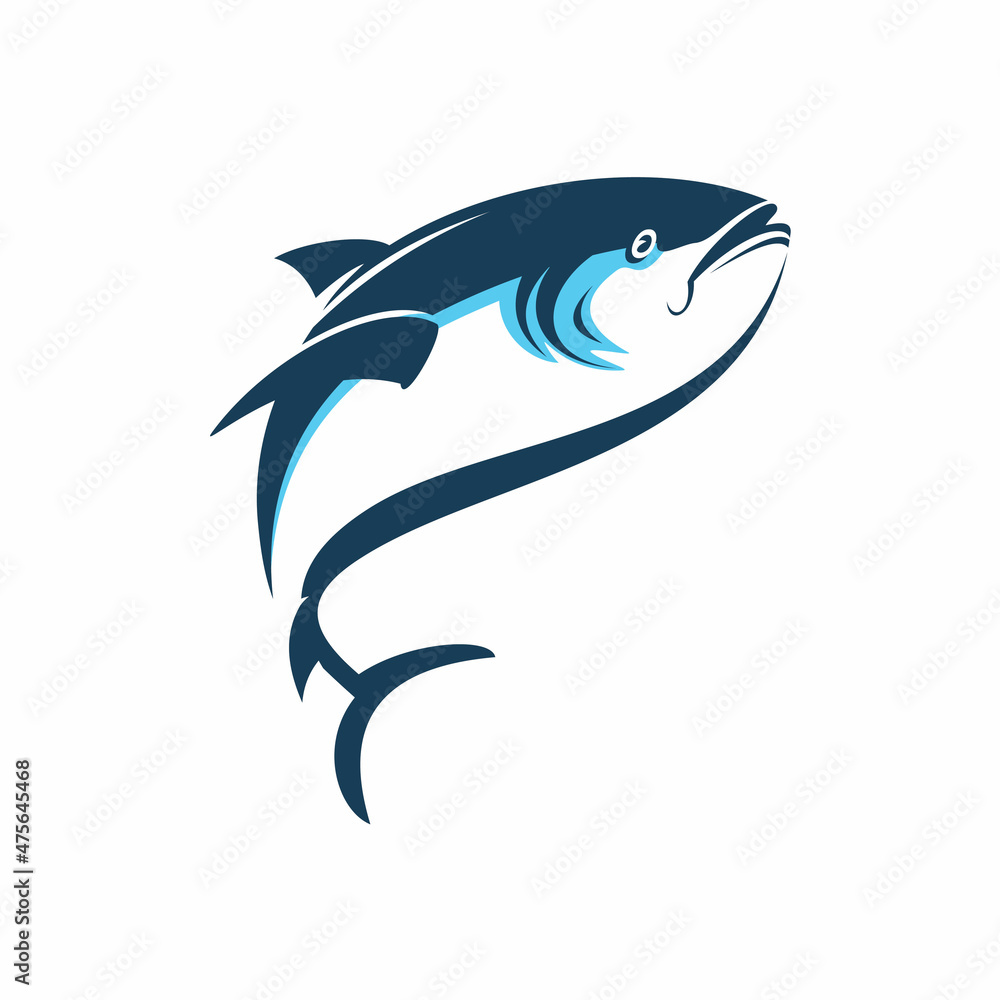 fish color line art logo design fish color line art logo design
